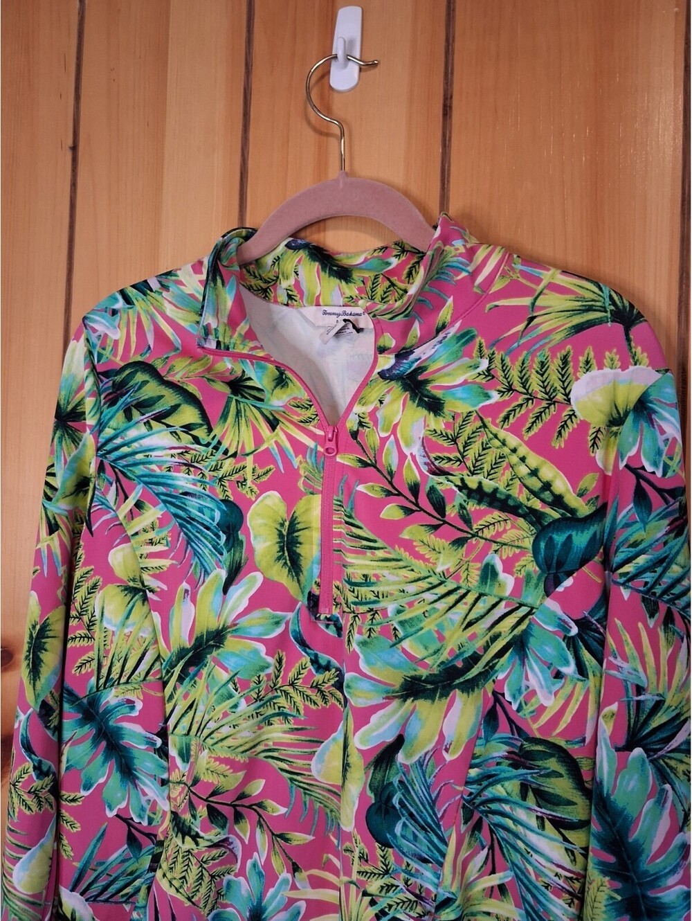 Tommy Bahama Golf Pullover  1/4 Zip Womens Large Long Sleeve Tropical Beach